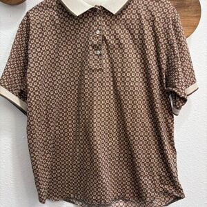 Vintage Tail Polo Men's Shirt Fall Colors Pattern Men's Size Large Preppy